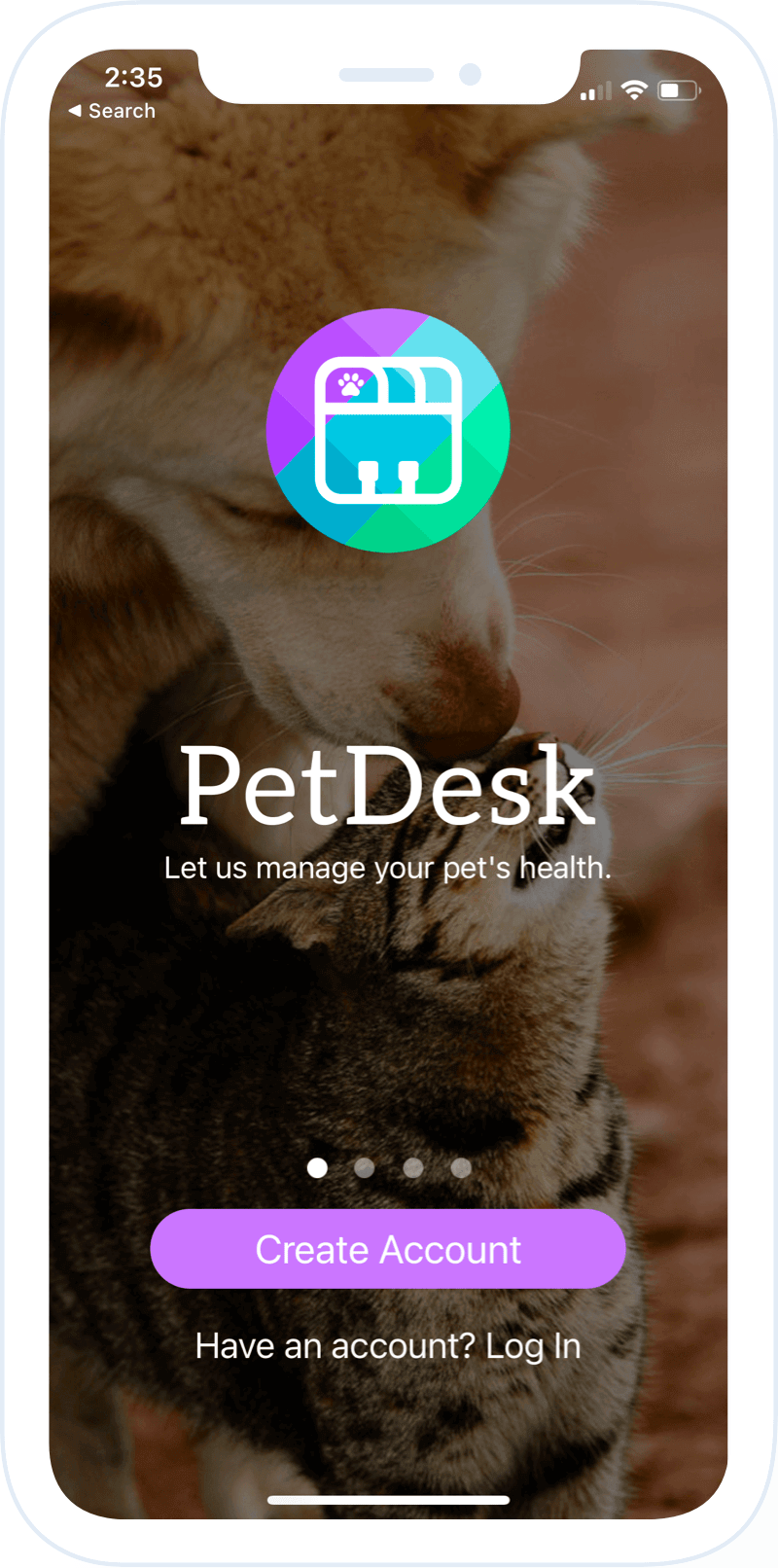 PetDesk app splash<br />
